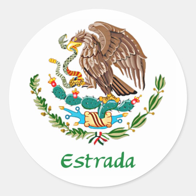 Estrada Mexican Eagle Classic Round Sticker (Front)