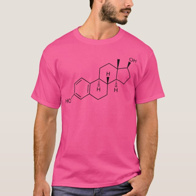 Estradiol (Oestrogen) Structural Formula T-Shirt (Front)