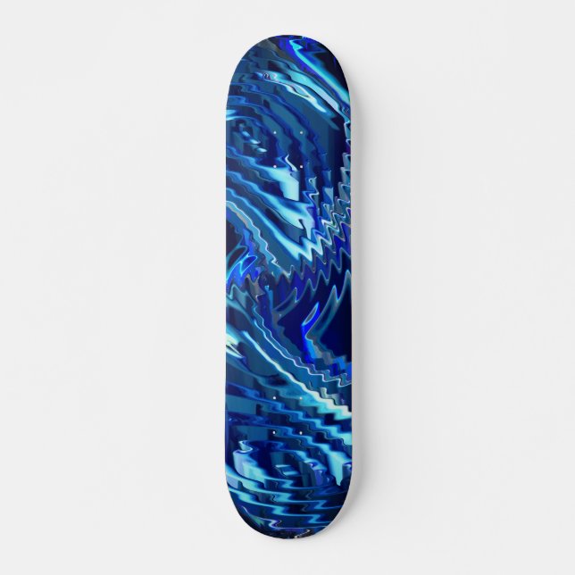 Estrela azul ondulada com traçados em ziguezague skateboard (Front)