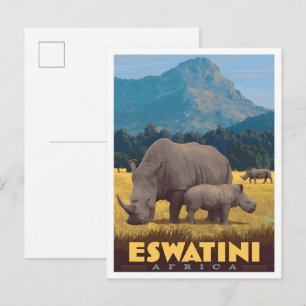 Eswatini Africa Vintage Travel Postcard