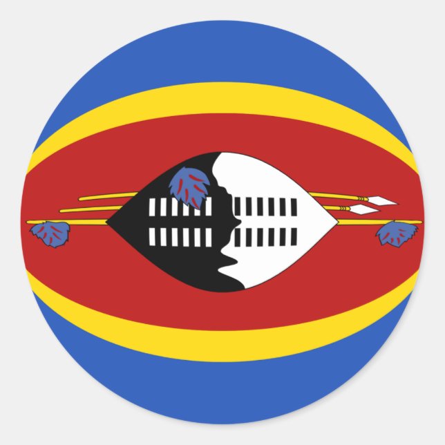 Eswatini Fisheye Flag Sticker (Front)