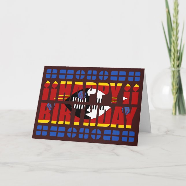 Eswatini Flag Birthday Card (Front)