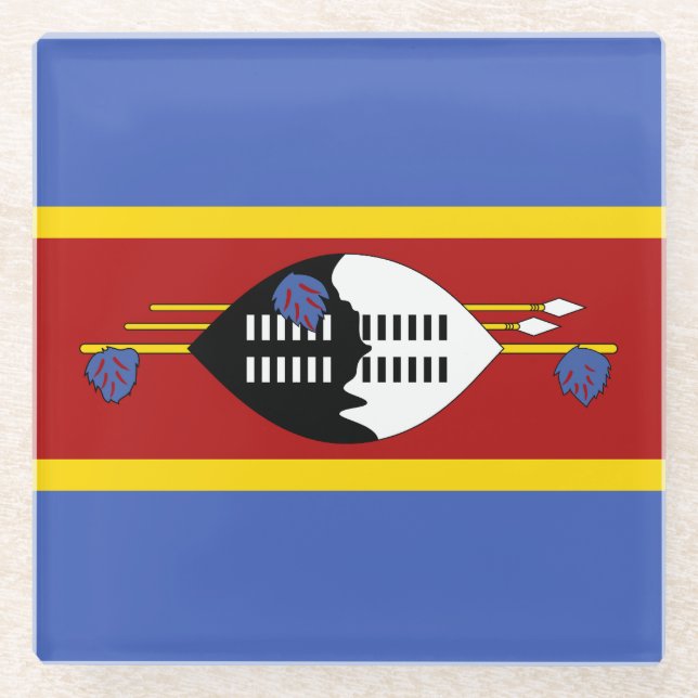 Eswatini Flag Glass Coaster (Front)