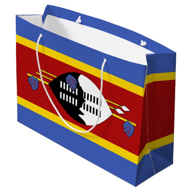 Eswatini Flag Large Gift Bag (Back Angled)