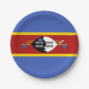 Eswatini Flag Paper Plate