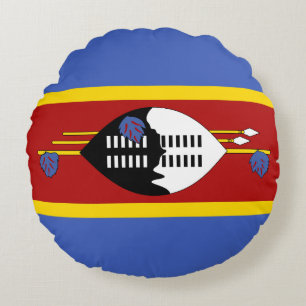 Eswatini Flag Round Cushion