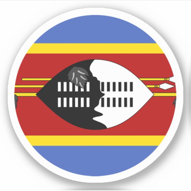 Eswatini Flag Round Sticker (Front)
