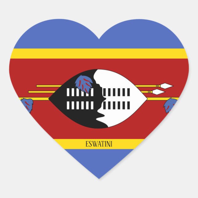 Eswatini Flag Splendid Patriotic Heart Sticker (Front)