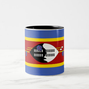 Eswatini Flag Two-Tone Coffee Mug