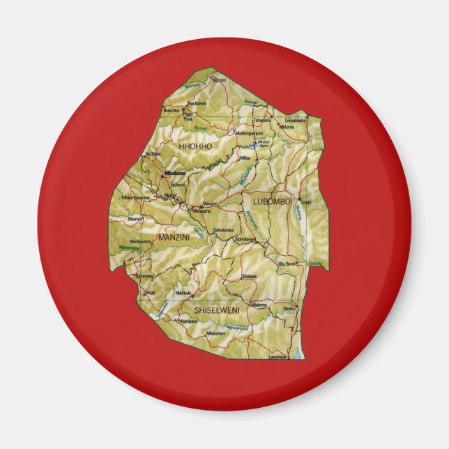 Eswatini Map Magnet (Front)
