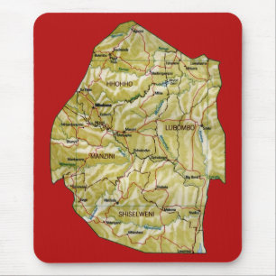 Eswatini Map Mousepad
