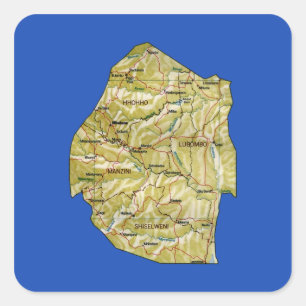 Eswatini Map Sticker