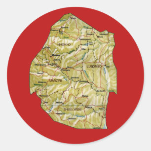 Eswatini Map Sticker