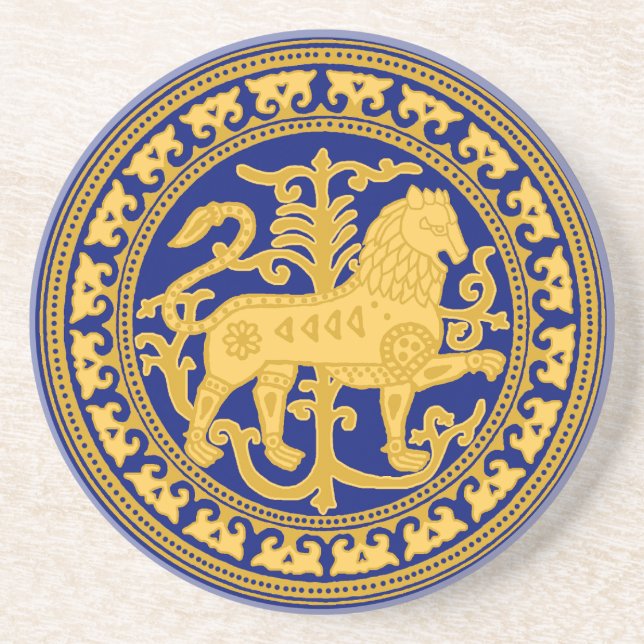 Esztergom Lion Sandstone Coaster (Front)