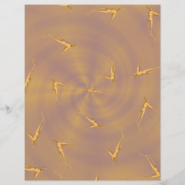 ET Ginseng Man Scrapbook Paper 2-Sided Page (Front)