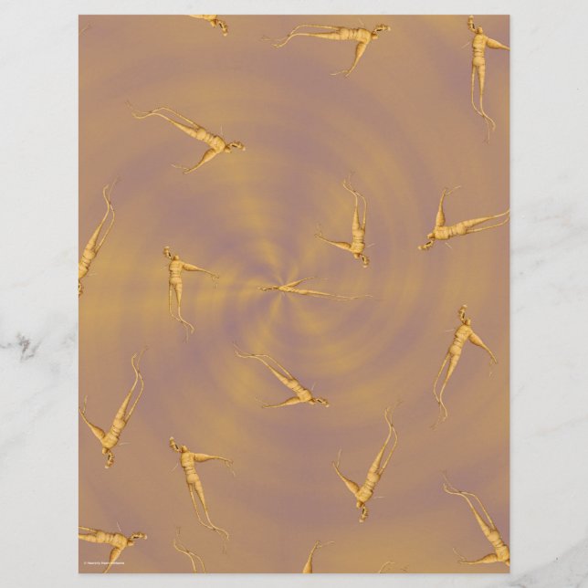 ET Ginseng Man Scrapbook Paper Bulk Pages (Back)