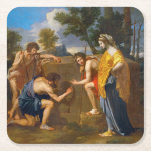 Et in Arcadia ego, Poussin, 1637-1638 Square Paper Coaster
