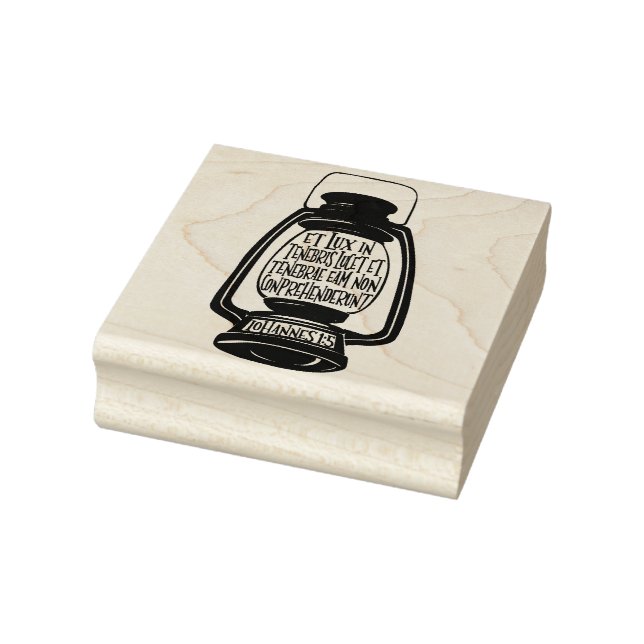 Et Lux In Tenebris John 1 in Latin Bible Verse Rubber Stamp (Stamp)