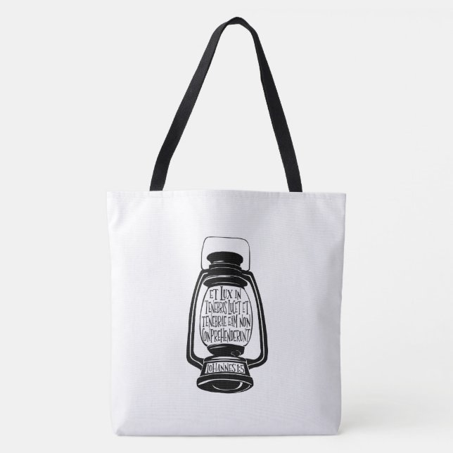 Et Lux In Tenebris John 1 Latin Bible Verse Tote Bag (Front)