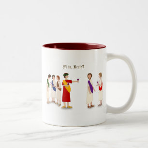 "Et Tu Brute?" Julius Caesar at a Party Two-Tone Coffee Mug