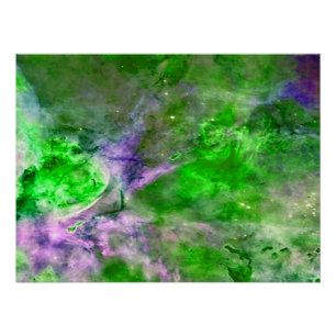 Eta Carinae Nebula Enhanced Green Poster