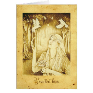 Etain Celtic Goddess with parchment and text