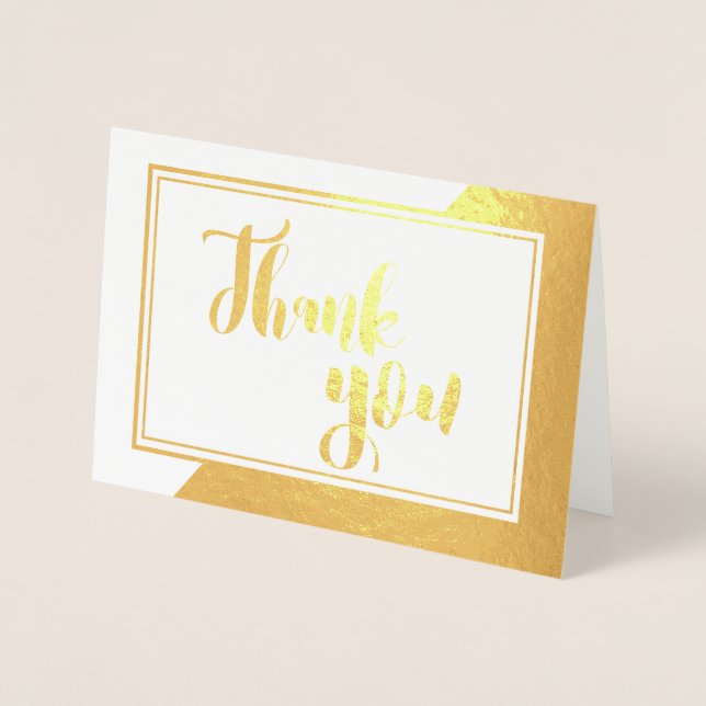 etallic Gold Foil "Thank You" Baptism Card (Front)