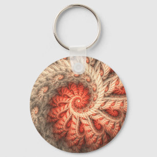 Etcetera Bright Red Abstract Spiral Key Ring