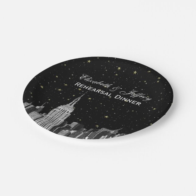 Etch NYC ESB Skyline Star DIY Bg Paper Plate (Angled)