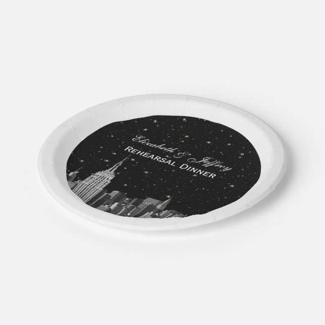 Etch NYC ESB Skyline Star DIY Bg V2 Paper Plate (Angled)