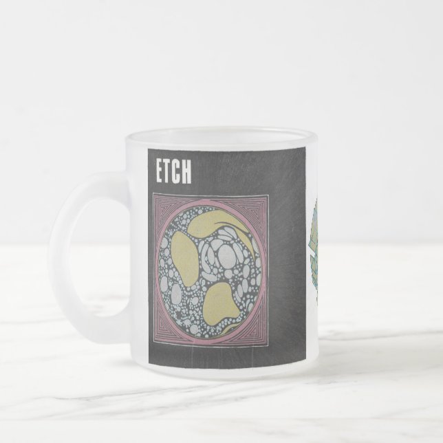 Etch Series Frosted Glass Coffee Mug (Left)