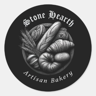 Etched Bread Basket Thank You Classic Round Stick Sticker