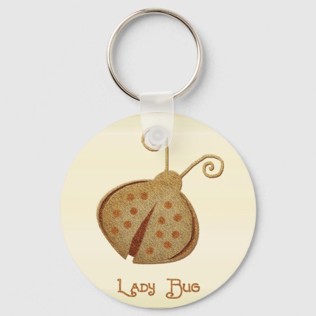 Etched Copper Ladybug Key Ring (Front)