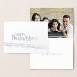 Etched Foil Happy Hanukkah Abstract Photo Card<br><div class="desc">Stylish and cute Happy Hanukkah Abstract Holiday Photo Card is perfect for all your friends and family this holiday season.  Customise the text with your family name and the year and swap out the picture for a photo of your kids,  pet,  or the whole family.</div>