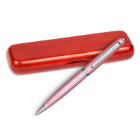Etched Gift Box with Pink-Coated Ballpoint Pen