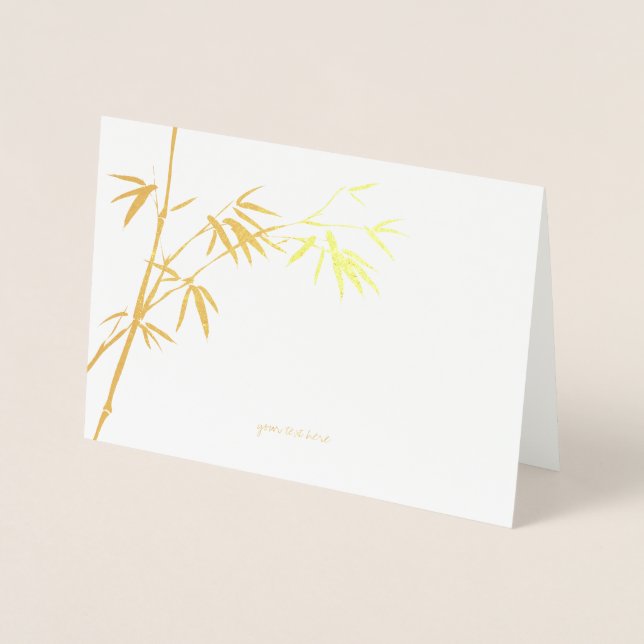 Etched Gold Foil Bamboo Greeting Cards (Front)