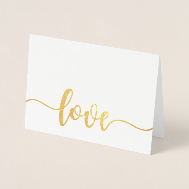 Etched Gold Foil LOVE Greeting Card (Front)