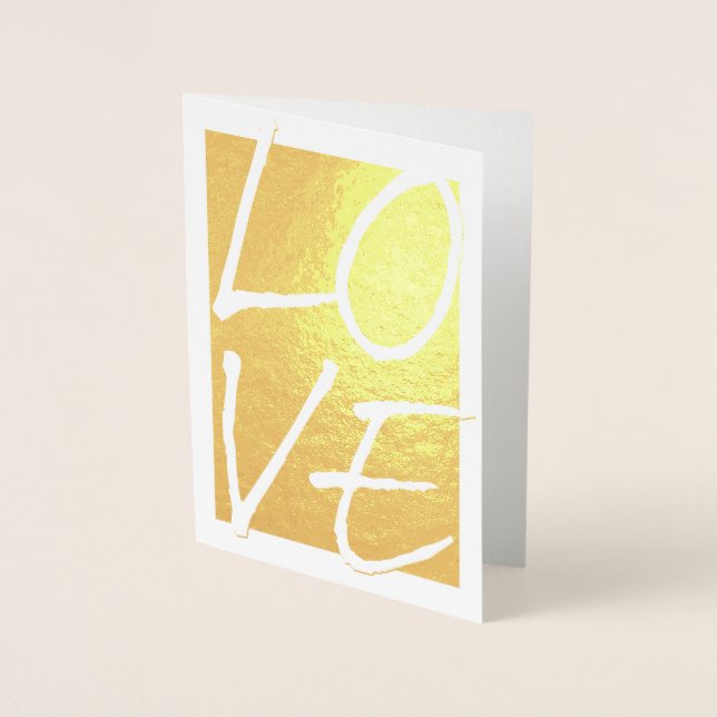 Etched Gold Foil LOVE Greeting Cards (Front)