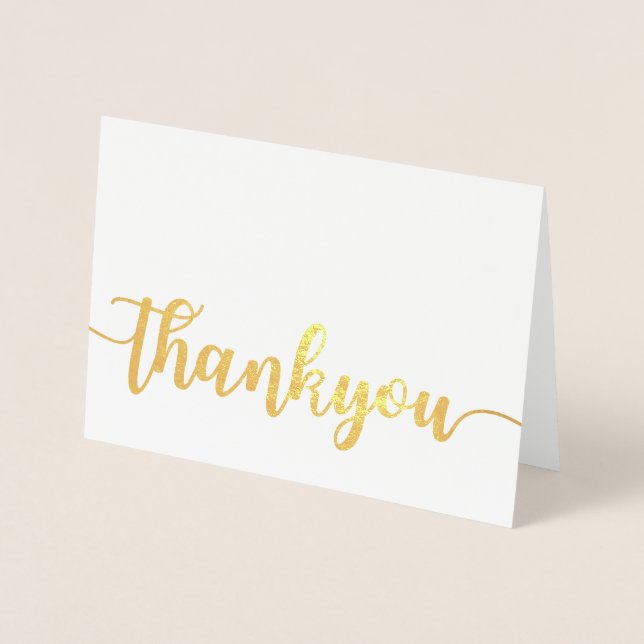 Etched Gold Foil Thank You Greeting Card (Front)