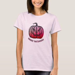 Etched Jack-o-lantern Halloween T-Shirt