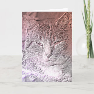 Etched Kitten Greeting Card