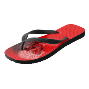 etched skull flip flops