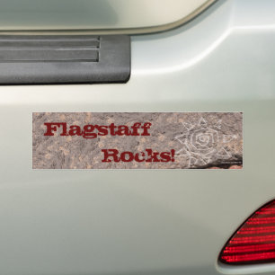 Etched Sun on Lava Rock Photograph Custom Bumper Sticker