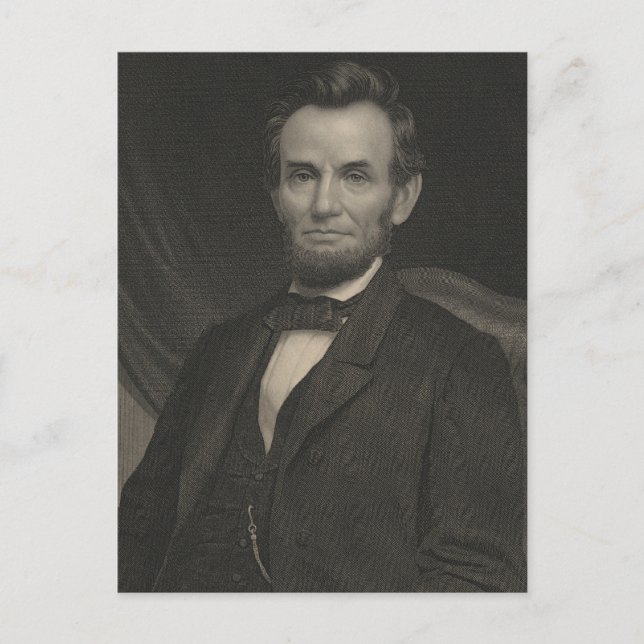 Etching Portrait of Abraham Lincoln Postcard (Front)