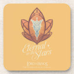 Eternal as the Stars Evenstar Graphic Coaster<br><div class="desc">Celebrate the timeless romance between Arwen and Aragorn with this elegant Lord of the Rings™ Evenstar design. Featuring a beautifully stylized Evenstar motif with delicate, flowing linework and warm autumnal tones, the artwork represents love and hope. Below, the phrase “Eternal as the Stars” adds a poetic touch, capturing the everlasting...</div>
