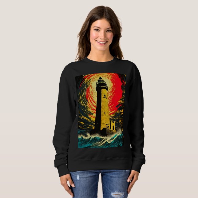 Eternal Beacons: Lighthouse of Alexandria Artwork Sweatshirt (Front Full)