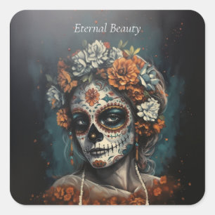 Eternal Beauty, custom Square Sticker