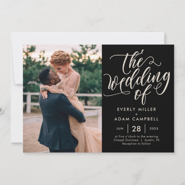 Eternal Bliss Editable Colour Wedding Invitation (Front)