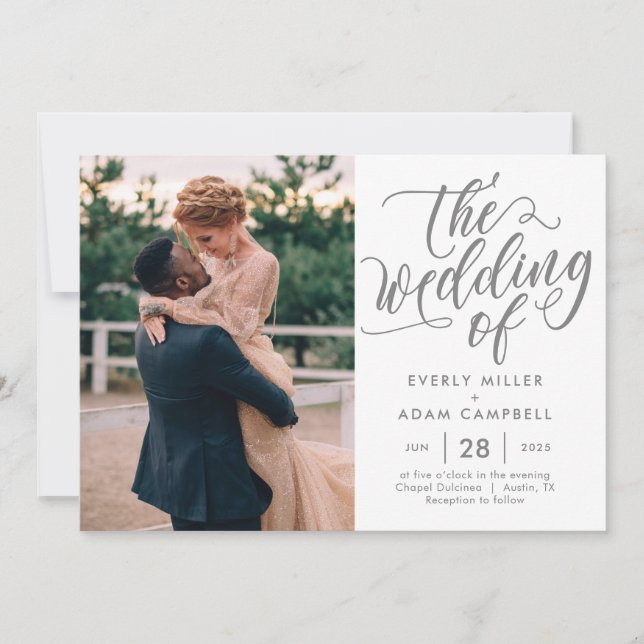 Eternal Bliss Editable Colour Wedding Invitation (Front)