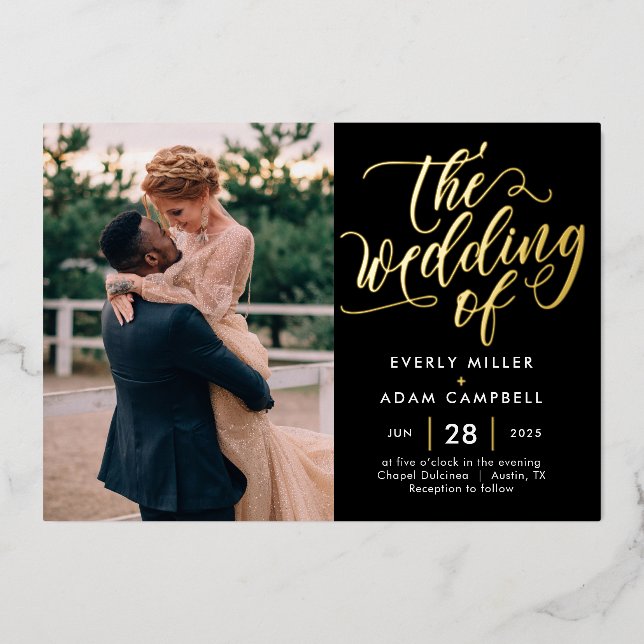 Eternal Bliss Real Foil Photo Wedding Invitation F (Front)